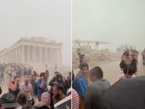 Atinadaki parthenon tapinaginda etkili olan firtina ve saganak yagmur panige yol acti R7tGpIgb